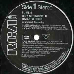 Rick Springfield - Hard To Hold - Soundtrack Recording download free
